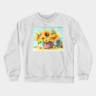 Sunflowers in a Vase I Crewneck Sweatshirt